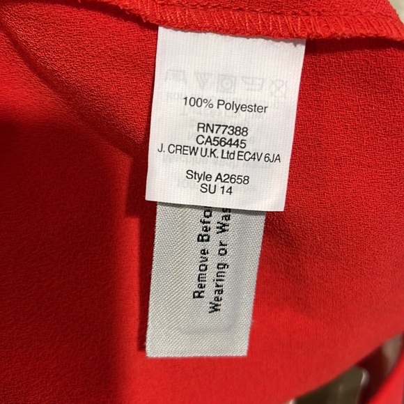 J CREW Pleated Crepe Short Size 0 City Fit Red - Picture 8 of 8